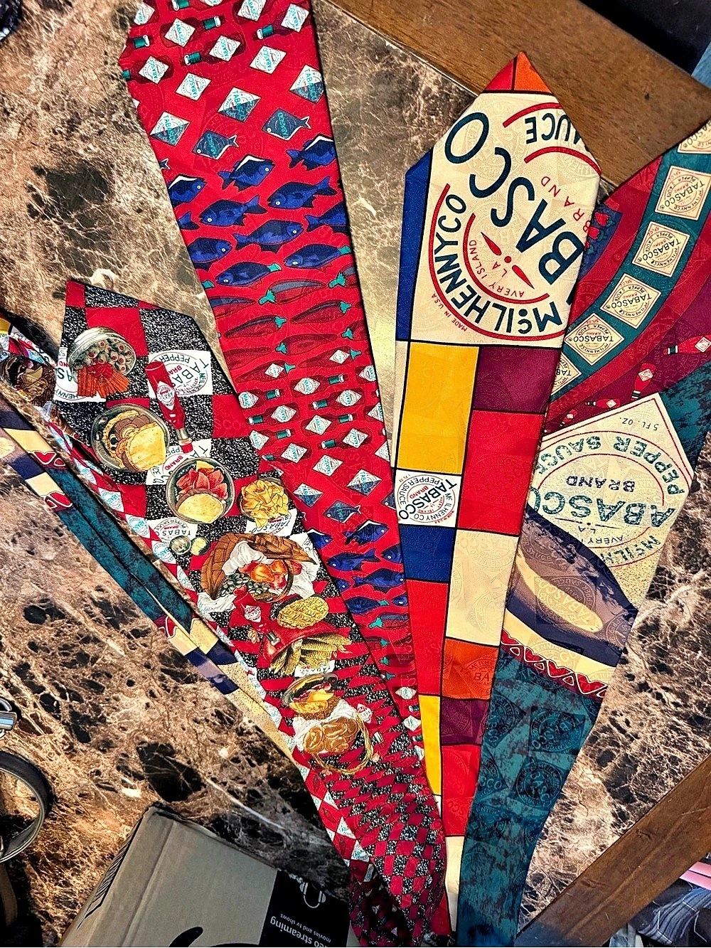 Tabasco Colorful Printed Neckties Set of 4 Multiple Ties